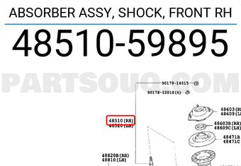 Toyota 4851059895 ABSORBER ASSY, SHOCK, FRONT RH
