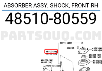 Toyota 4851080559 ABSORBER ASSY, SHOCK, FRONT RH