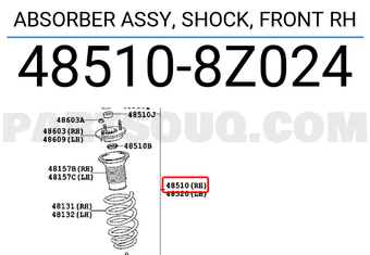 Toyota 485108Z024 ABSORBER ASSY, SHOCK, FRONT RH