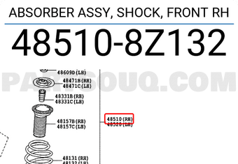 Toyota 485108Z132 ABSORBER ASSY, SHOCK, FRONT RH