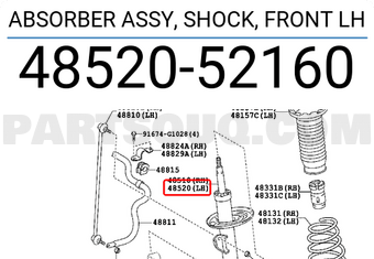 Toyota 4852052160 ABSORBER ASSY, SHOCK, FRONT LH