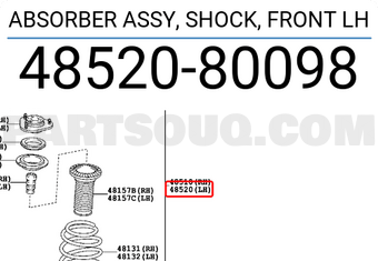 Toyota 4852080098 ABSORBER ASSY, SHOCK, FRONT LH