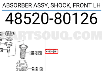 Toyota 4852080126 ABSORBER ASSY, SHOCK, FRONT LH