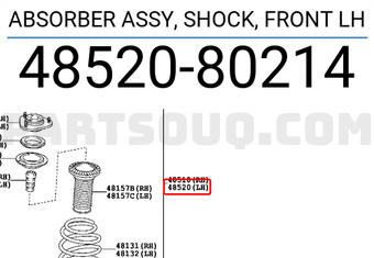 Toyota 4852080214 ABSORBER ASSY, SHOCK, FRONT LH