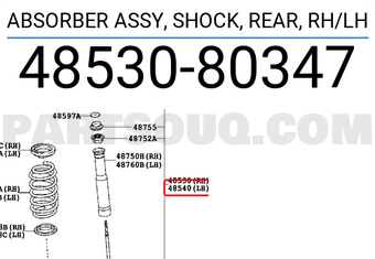 Toyota 4853080347 ABSORBER ASSY, SHOCK, REAR, RH/LH