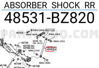 Toyota 48531BZ820 ABSORBER SHOCK RR
