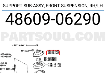 Toyota 4860906290 SUPPORT SUB-ASSY, FRONT SUSPENSION, RH/LH