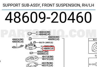 Toyota 4860920460 SUPPORT SUB-ASSY, FRONT SUSPENSION, RH/LH