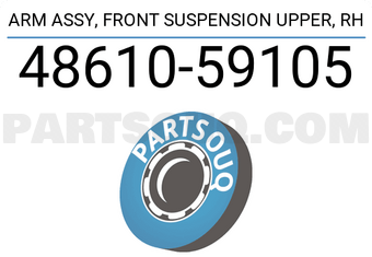 Toyota 4861059105 ARM ASSY, FRONT SUSPENSION UPPER, RH