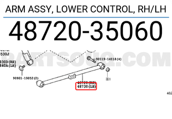 Toyota 4872035060 ARM ASSY, LOWER CONTROL, RH/LH