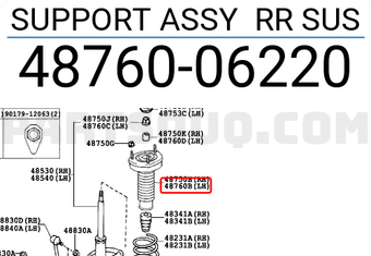 Toyota 4876006220 SUPPORT ASSY RR SUS