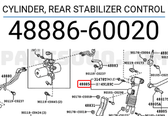 Toyota 4888660020 CYLINDER, REAR STABILIZER CONTROL