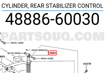 Toyota 4888660030 CYLINDER, REAR STABILIZER CONTROL