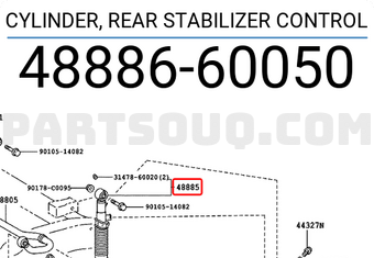 Toyota 4888660050 CYLINDER, REAR STABILIZER CONTROL