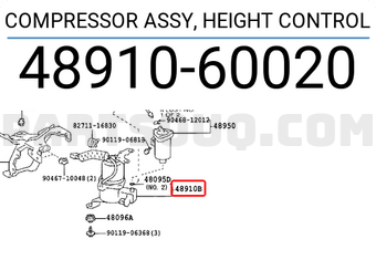 Toyota 4891060020 COMPRESSOR ASSY, HEIGHT CONTROL