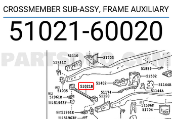 Toyota 5102160020 CROSSMEMBER SUB-ASSY, FRAME AUXILIARY