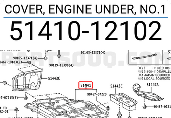 Toyota 5141012102 COVER, ENGINE UNDER, NO.1