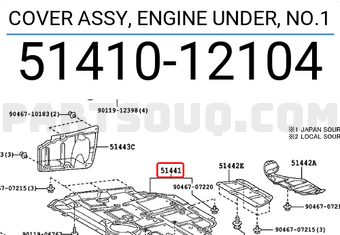 Toyota 5141012104 COVER ASSY, ENGINE UNDER, NO.1