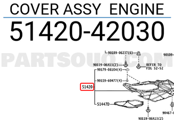 Toyota 5142042030 COVER ASSY ENGINE