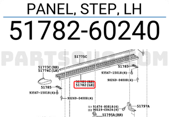 Toyota 5178260240 PANEL, STEP, LH
