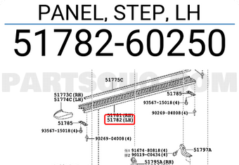 Toyota 5178260250 PANEL, STEP, LH