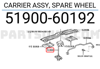 Toyota 5190060192 CARRIER ASSY, SPARE WHEEL