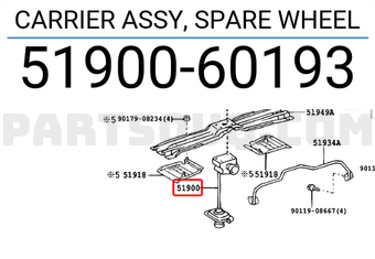 Toyota 5190060193 CARRIER ASSY, SPARE WHEEL