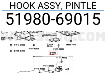 Toyota 5198069015 HOOK ASSY, PINTLE
