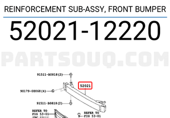 Toyota 5202112220 REINFORCEMENT SUB-ASSY, FRONT BUMPER