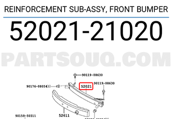 Toyota 5202121020 REINFORCEMENT SUB-ASSY, FRONT BUMPER
