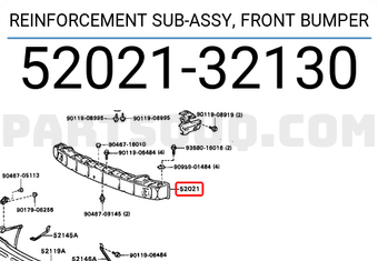 Toyota 5202132130 REINFORCEMENT SUB-ASSY, FRONT BUMPER