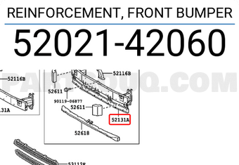 Toyota 5202142060 REINFORCEMENT, FRONT BUMPER