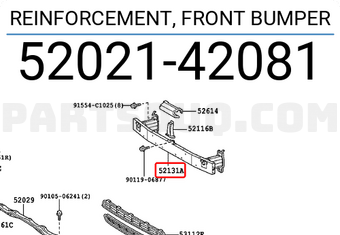 Toyota 5202142081 REINFORCEMENT, FRONT BUMPER