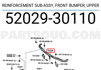 Toyota 5202930110 REINFORCEMENT SUB-ASSY, FRONT BUMPER, UPPER