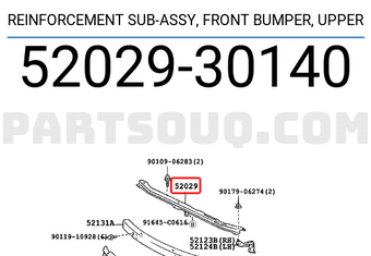 Toyota 5202930140 REINFORCEMENT SUB-ASSY, FRONT BUMPER, UPPER