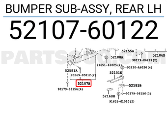 Toyota 5210760122 BUMPER SUB-ASSY, REAR LH
