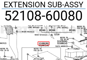 Toyota 5210860080 EXTENSION SUB-ASSY