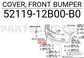 Toyota 5211912B00B0 COVER, FRONT BUMPER