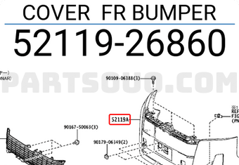 Toyota 5211926860 COVER FR BUMPER