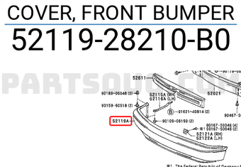 Toyota 5211928210B0 COVER, FRONT BUMPER