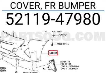 Toyota 5211947980 COVER, FR BUMPER