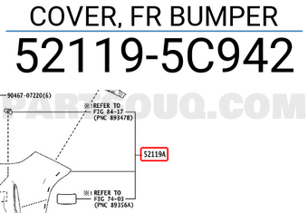 Toyota 521195C942 COVER, FR BUMPER