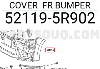 Toyota 521195R902 COVER FR BUMPER
