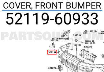 Toyota 5211960933 COVER, FRONT BUMPER