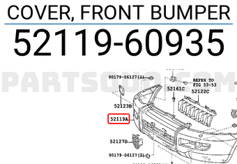 Toyota 5211960935 COVER, FRONT BUMPER