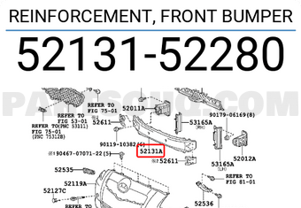 Toyota 5213152280 REINFORCEMENT, FRONT BUMPER