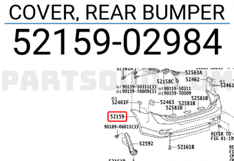 Toyota 5215902984 COVER, REAR BUMPER