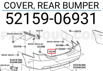 Toyota 5215906931 COVER, REAR BUMPER