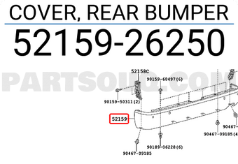 Toyota 5215926250 COVER, REAR BUMPER