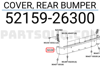 Toyota 5215926300 COVER, REAR BUMPER